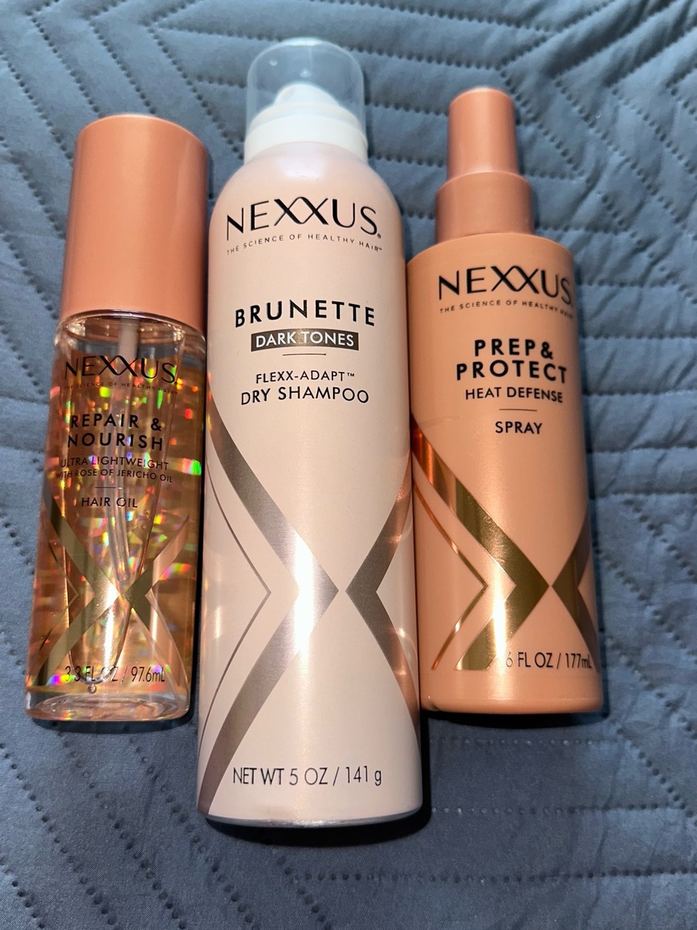 Nexxus Brunette Dark Tones Hair Care Trio in Rose Gold
